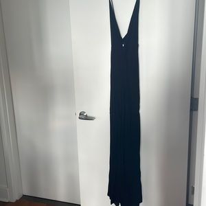 Cross cross open back black jump suit